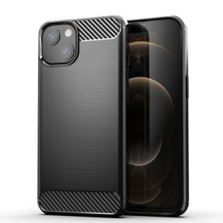 Capa Iphone 13 Pro Max Efeito Carbono - Preto